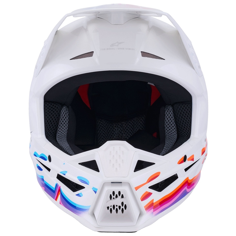 Alpinestars S-M3 Force motocrosshjelm hvid-gul-pink-lilla