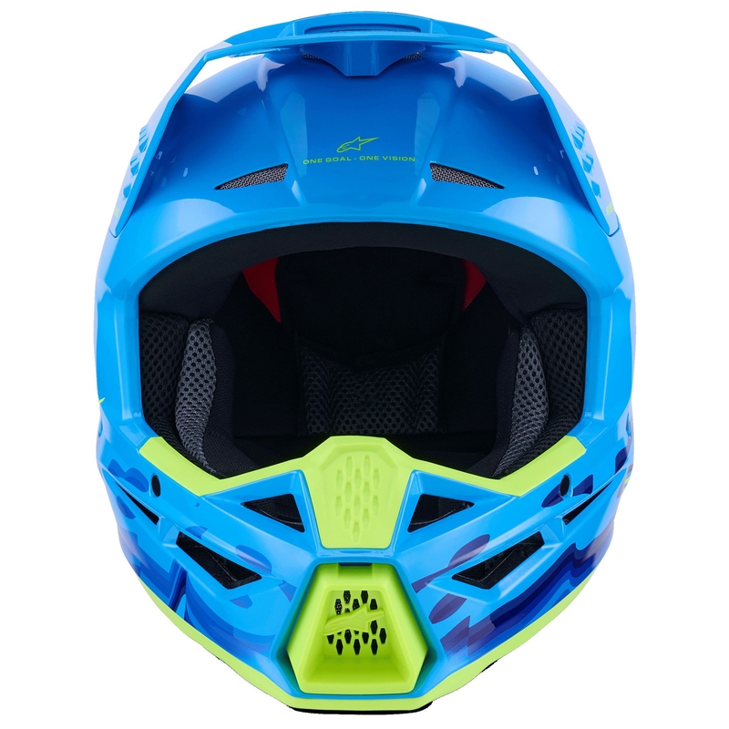 Alpinestars S-M3 Force motocross hjelm blå-fluo gul