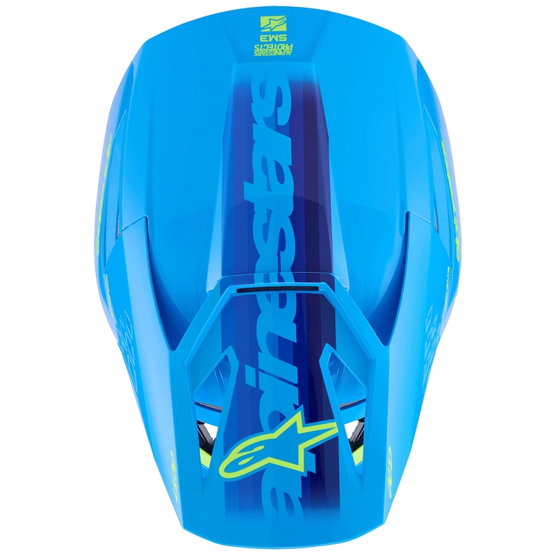 Alpinestars S-M3 Force motocross hjelm blå-fluo gul