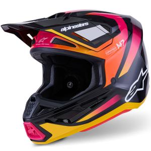 Alpinestars SM7 Rise motocrosshjelm sort-gul-fluoro pink