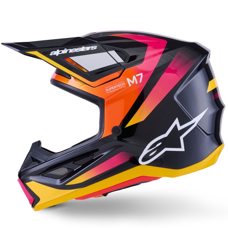 Alpinestars SM7 Rise motocrosshjelm sort-gul-fluoro pink