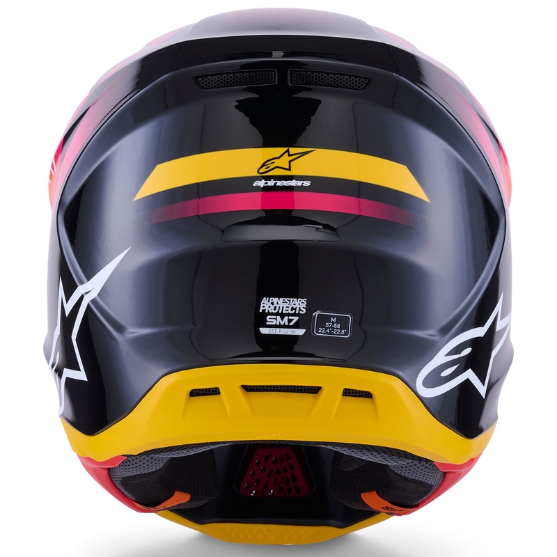 Alpinestars SM7 Rise motocrosshjelm sort-gul-fluoro pink
