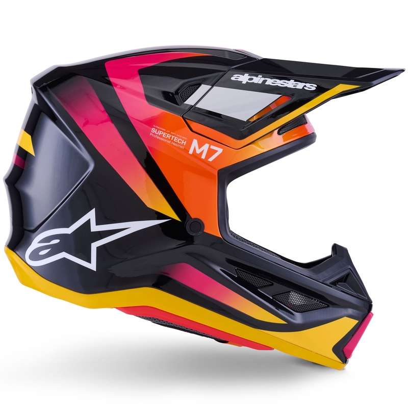 Alpinestars SM7 Rise motocrosshjelm sort-gul-fluoro pink