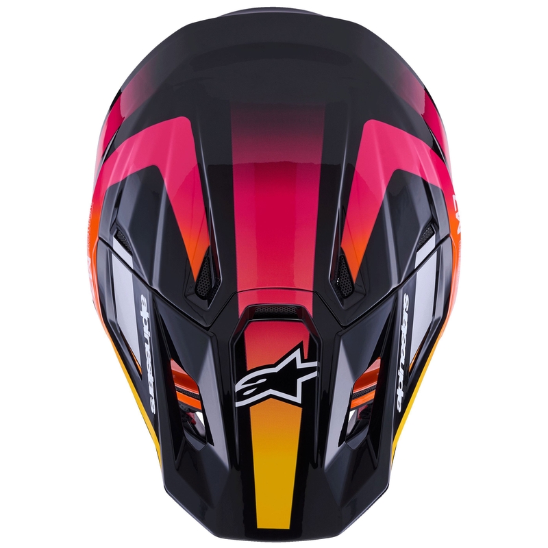 Alpinestars SM7 Rise motocrosshjelm sort-gul-fluoro pink