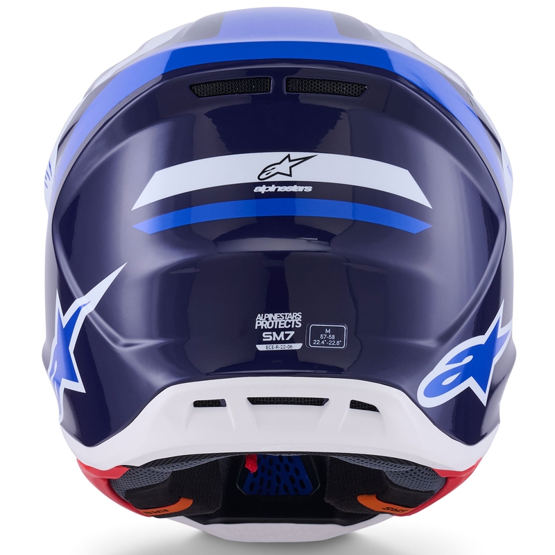 Alpinestars SM7 Rise motocross hjelm blåhvid