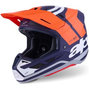 Alpinestars SM7 Core motocrosshjelm mat orange-blå-hvid