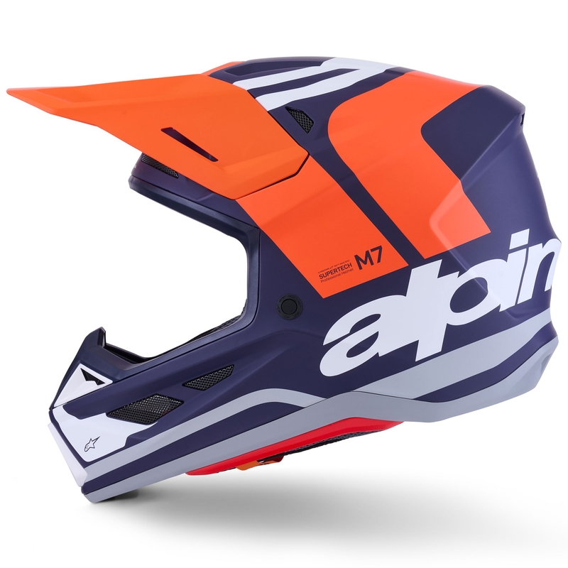 Alpinestars SM7 Core motocrosshjelm mat orange-blå-hvid