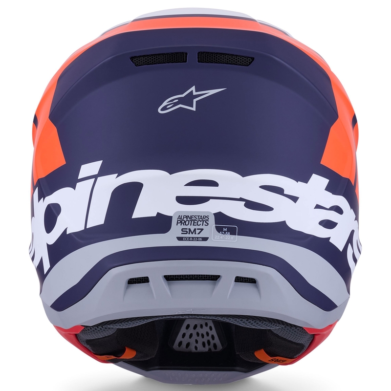 Alpinestars SM7 Core motocrosshjelm mat orange-blå-hvid