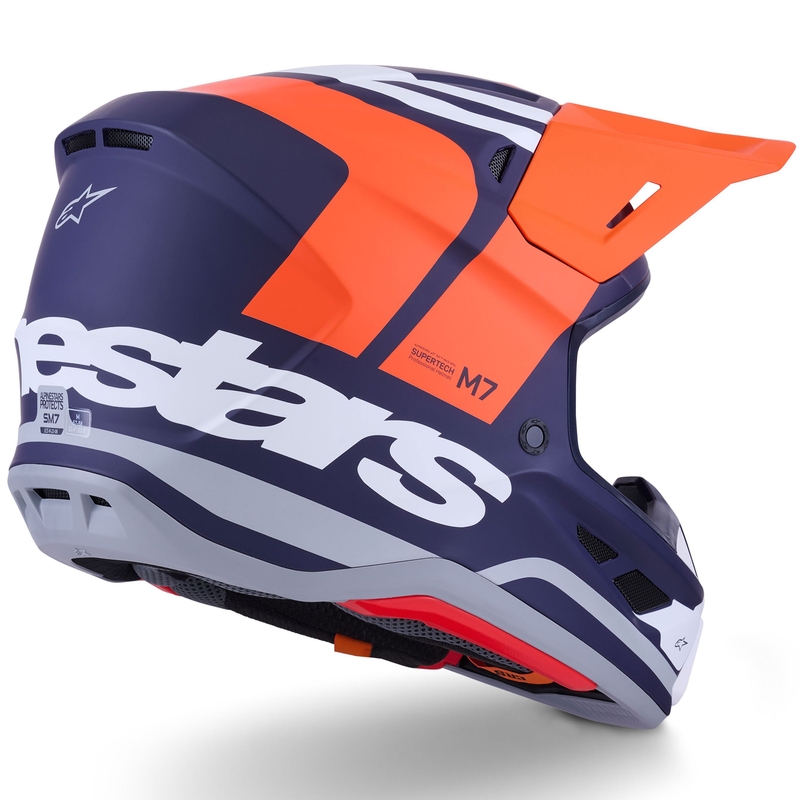 Alpinestars SM7 Core motocrosshjelm mat orange-blå-hvid