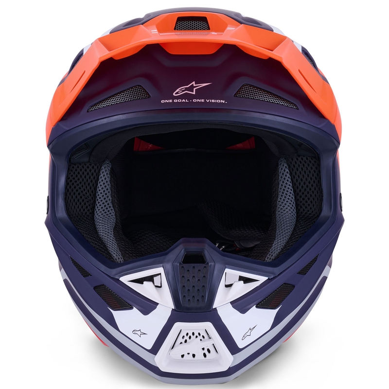 Alpinestars SM7 Core motocrosshjelm mat orange-blå-hvid
