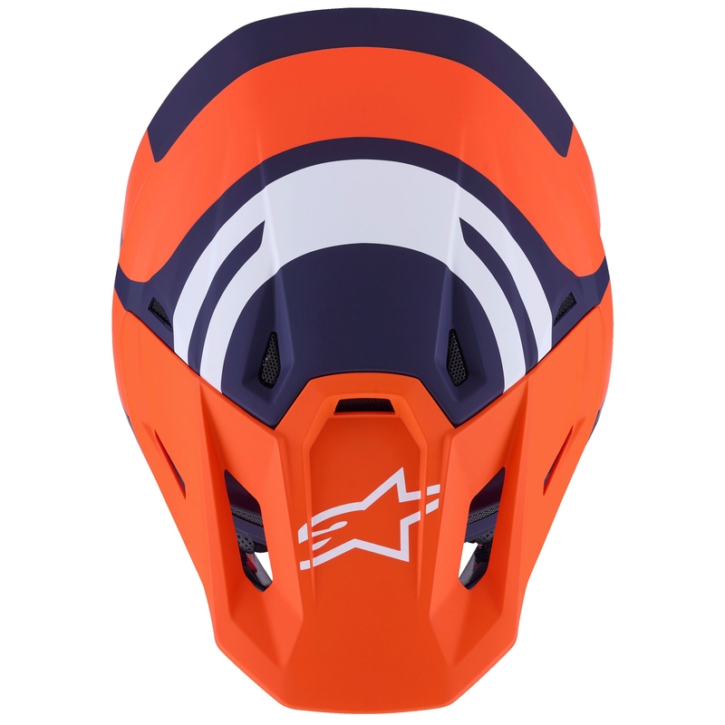 Alpinestars SM7 Core motocrosshjelm mat orange-blå-hvid