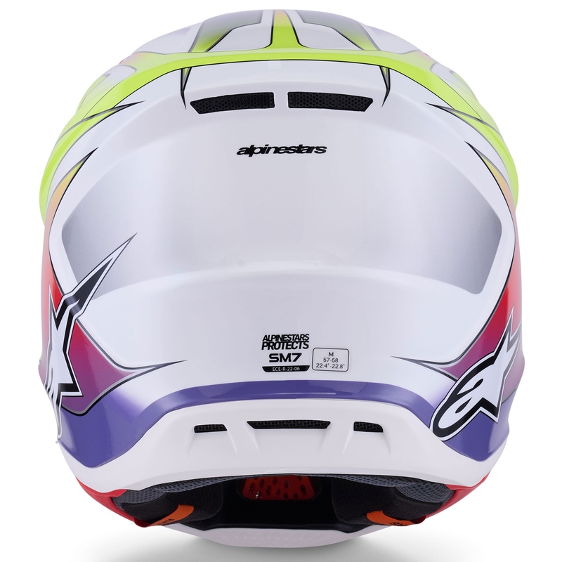 Alpinestars SM7 Fuse motocrosshjelm hvid-fluo gul-lilla