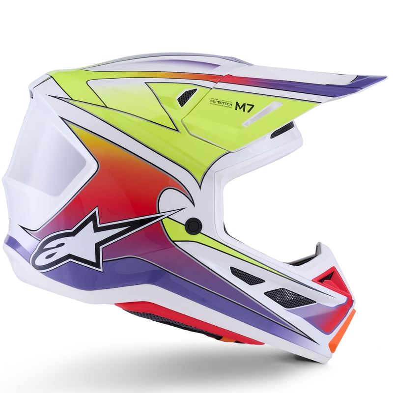 Alpinestars SM7 Fuse motocrosshjelm hvid-fluo gul-lilla