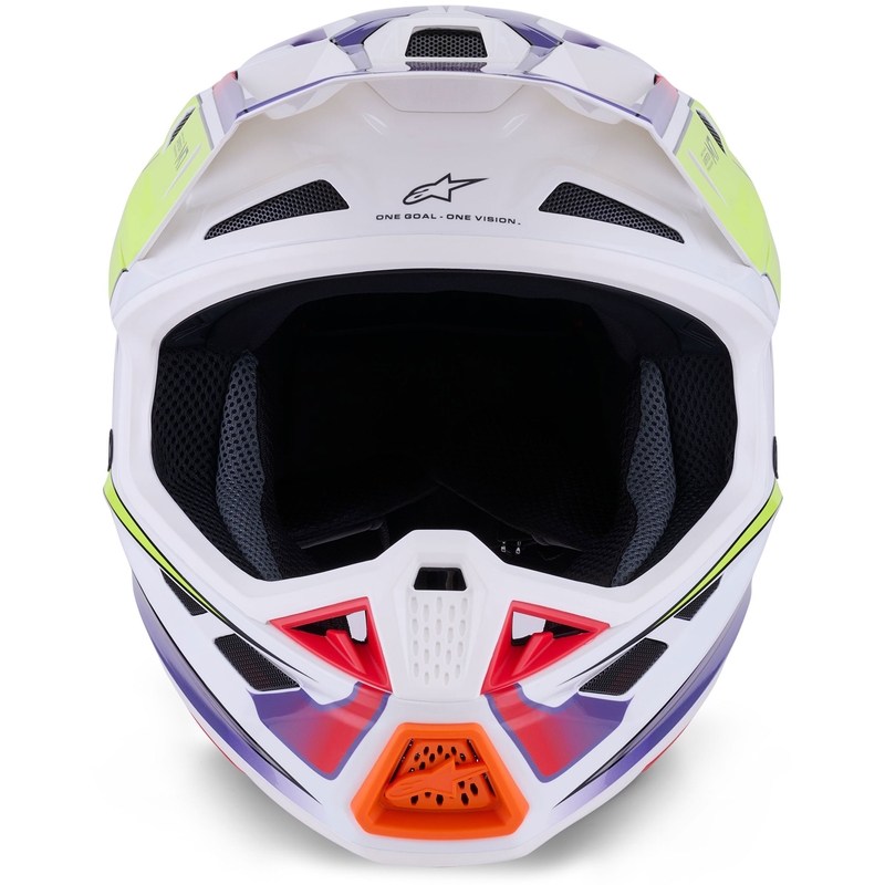 Alpinestars SM7 Fuse motocrosshjelm hvid-fluo gul-lilla