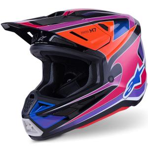 Alpinestars SM7 Fuse motocrosshjelm blå-lilla-pink