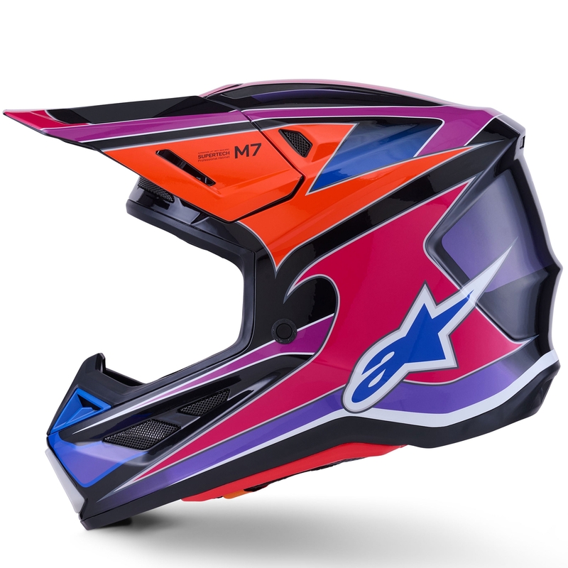 Alpinestars SM7 Fuse motocrosshjelm blå-lilla-pink