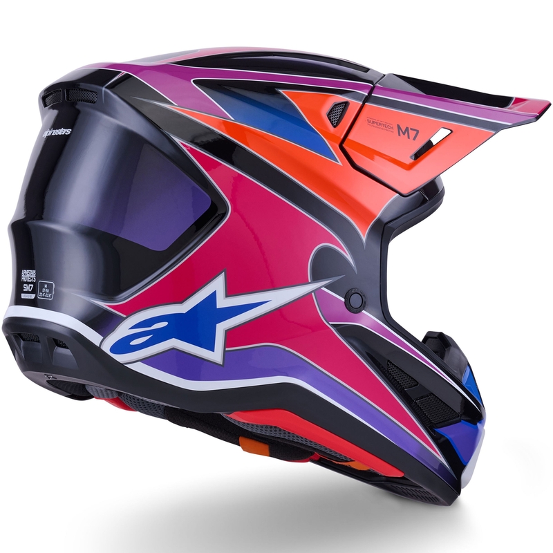 Alpinestars SM7 Fuse motocrosshjelm blå-lilla-pink