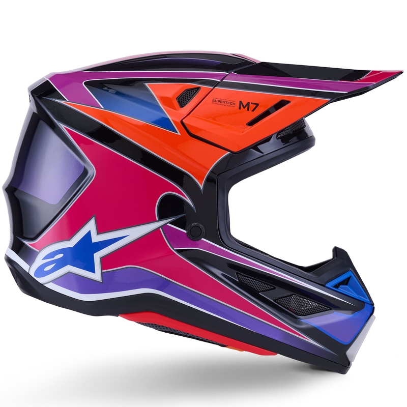 Alpinestars SM7 Fuse motocrosshjelm blå-lilla-pink