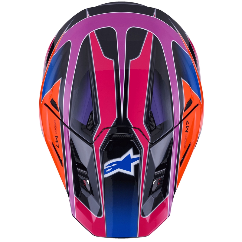 Alpinestars SM7 Fuse motocrosshjelm blå-lilla-pink