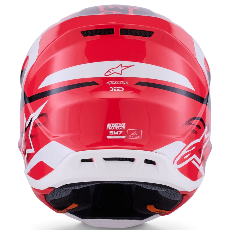 Alpinestars SM7 Deed motocrosshjelm rød-sort-hvid