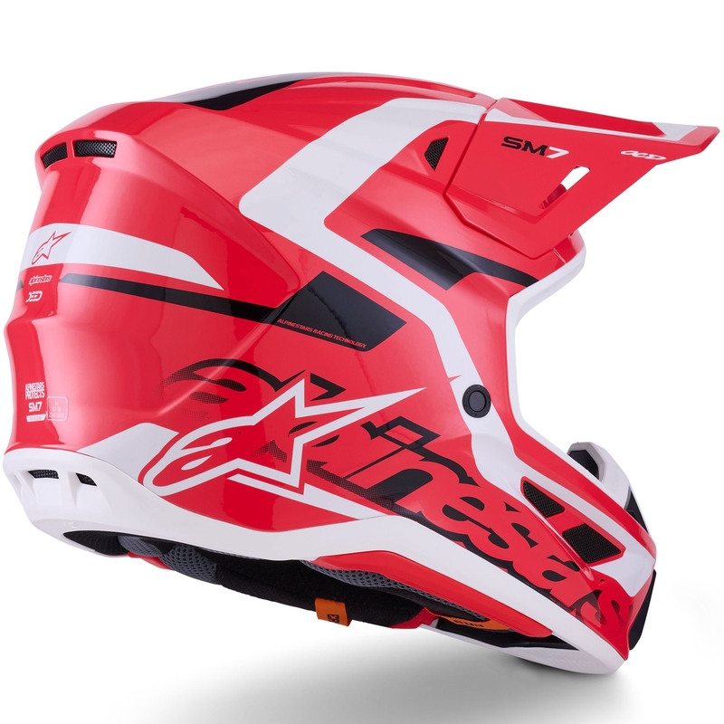 Alpinestars SM7 Deed motocrosshjelm rød-sort-hvid