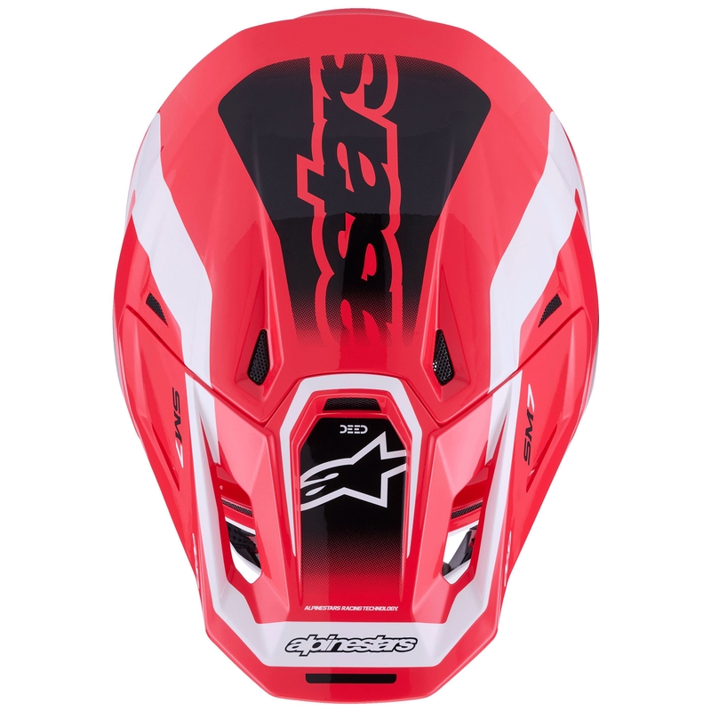 Alpinestars SM7 Deed motocrosshjelm rød-sort-hvid