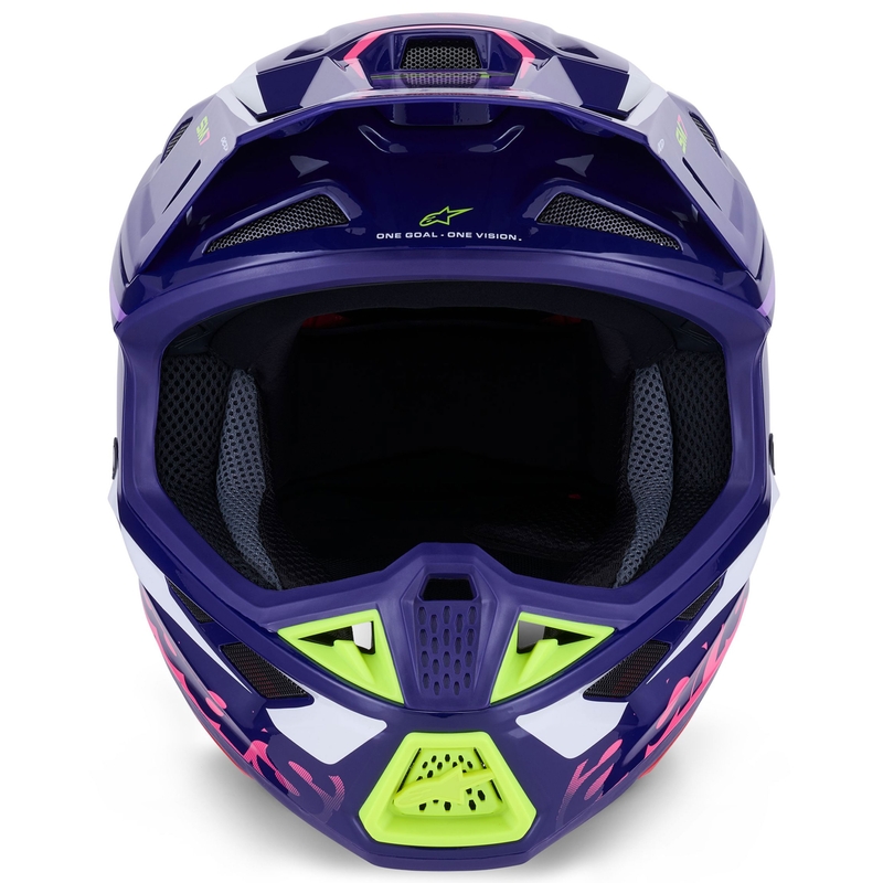 Alpinestars SM7 Deed motocrosshjelm lilla-pink-hvid-fluo gul
