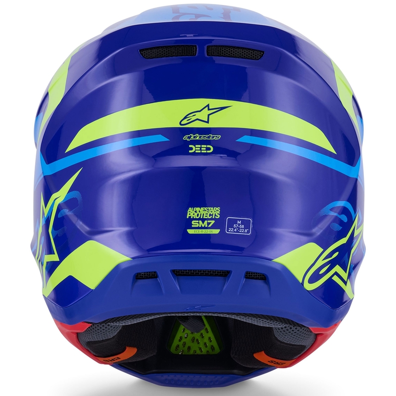 Alpinestars SM7 Deed motocrosshjelm blå-fluo gul