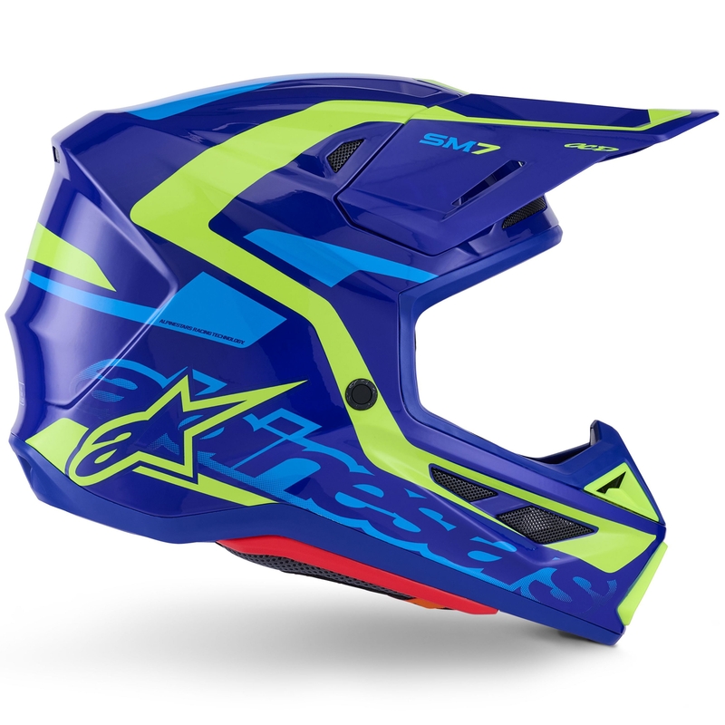 Alpinestars SM7 Deed motocrosshjelm blå-fluo gul