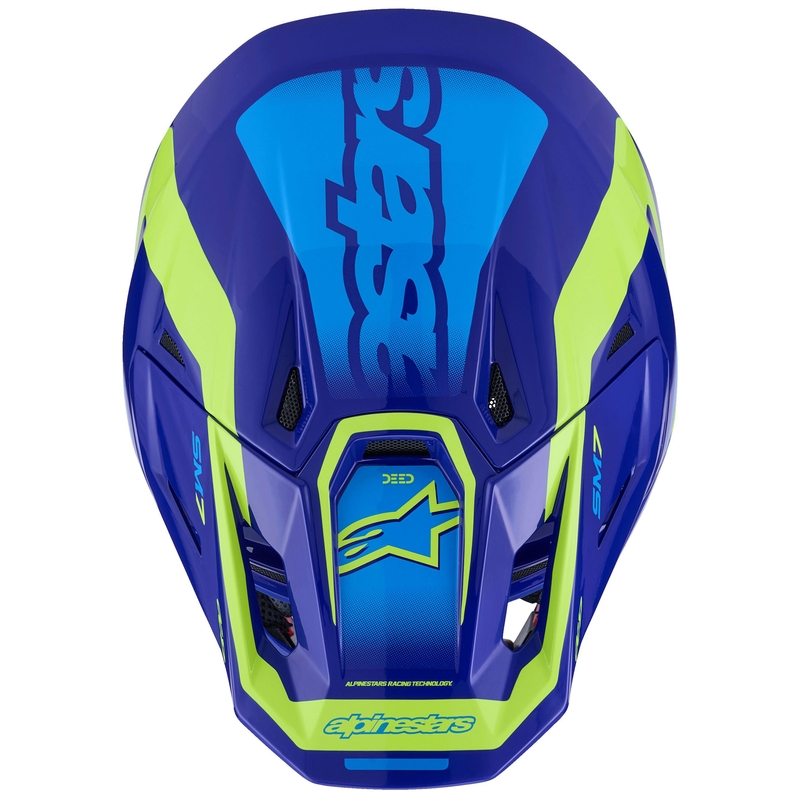 Alpinestars SM7 Deed motocrosshjelm blå-fluo gul