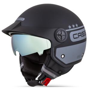 Cassida Handy Plus Chief åben motorcykelhjelm grå-sort