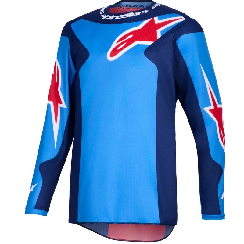 Alpinestars Fluid Grid motocross trøje blå-rød
