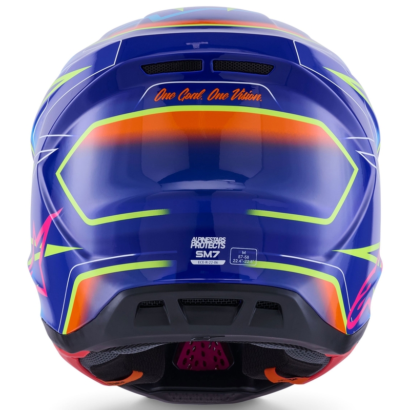 Alpinestars SM7 Cast motocrosshjelm blå-pink-fluo gul