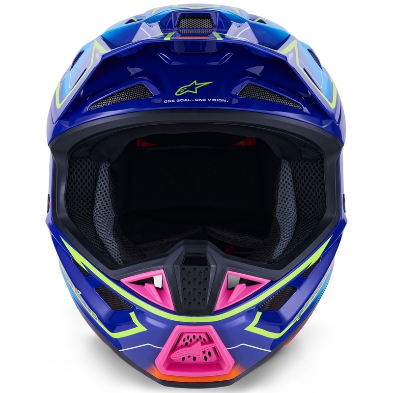 Alpinestars SM7 Cast motocrosshjelm blå-pink-fluo gul