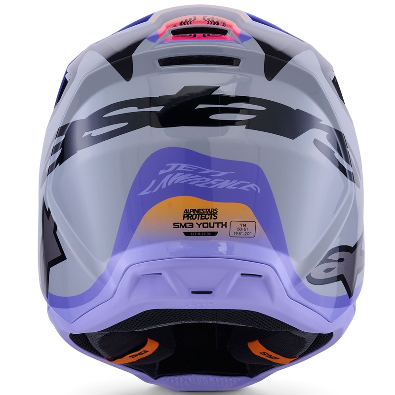 Alpinestars S-M3 JETT LAWRENCE edition motocrosshjelm grå-lilla-sort