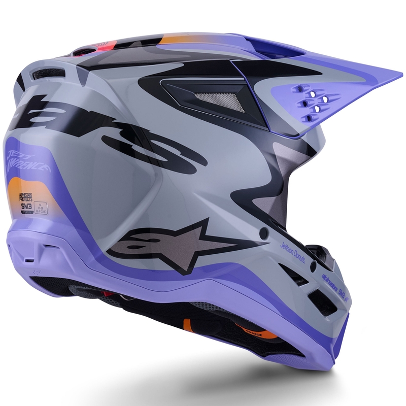 Alpinestars S-M3 JETT LAWRENCE edition motocrosshjelm grå-lilla-sort