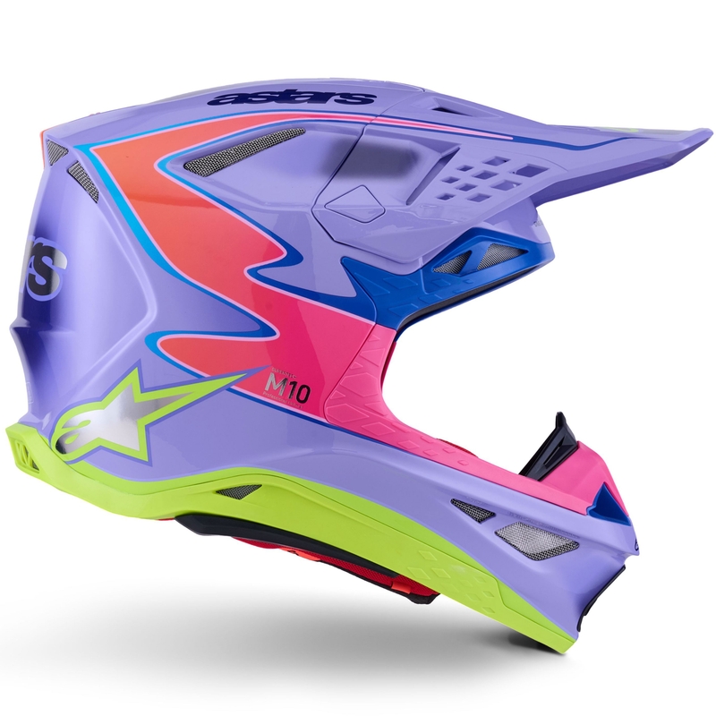 Alpinestars S-M10 JETT LAWRENCE R01 motocrosshjelm lilla-fluo pink-fluo gul