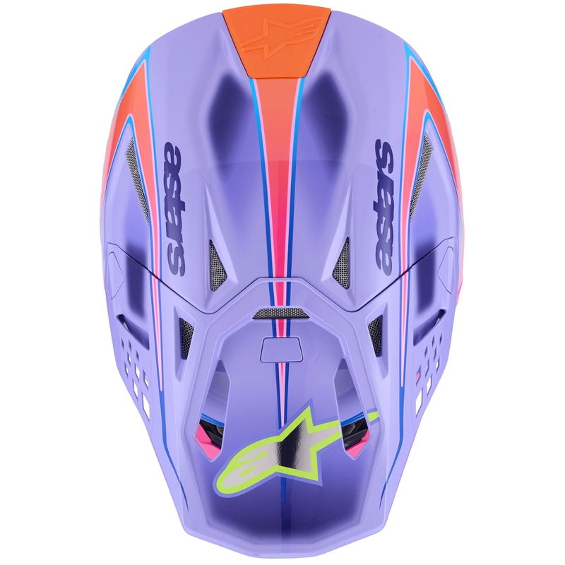 Alpinestars S-M10 JETT LAWRENCE R01 motocrosshjelm lilla-fluo pink-fluo gul