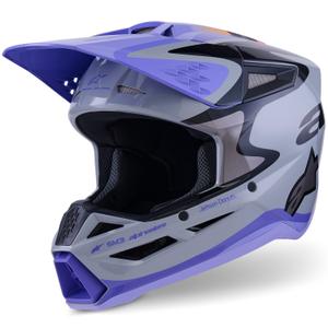 Alpinestars S-M3 JETT LAWRENCE edition børne motocrosshjelm grå-lilla-sort