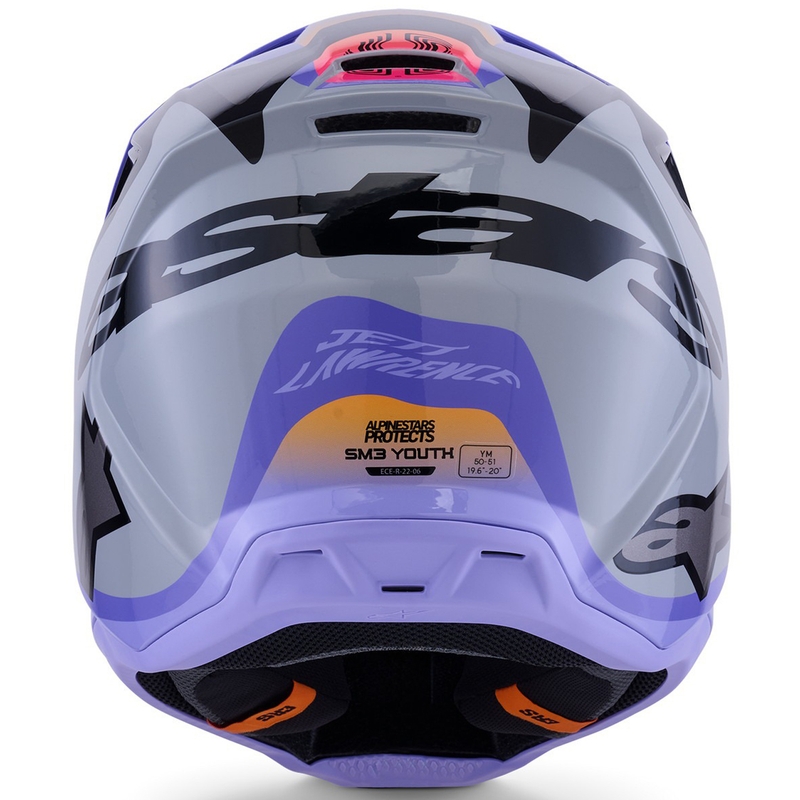 Alpinestars S-M3 JETT LAWRENCE edition børne motocrosshjelm grå-lilla-sort