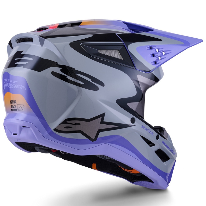 Alpinestars S-M3 JETT LAWRENCE edition børne motocrosshjelm grå-lilla-sort