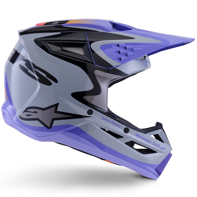 Alpinestars S-M3 JETT LAWRENCE edition børne motocrosshjelm grå-lilla-sort