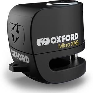 Oxford Micro XA5 skivebremselås med integreret alarm, sort