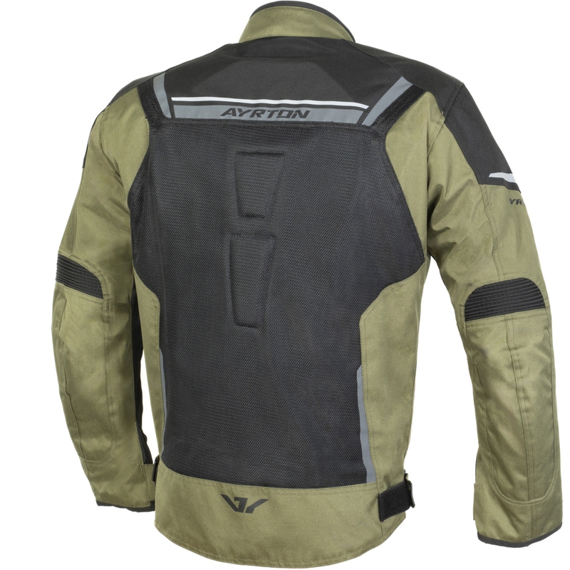 Ayrton Bullet II Flow motorcykeljakke mørkegrøn-grå-sort