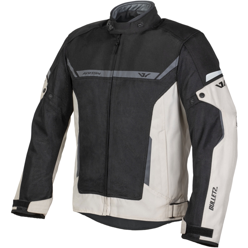 Ayrton Bullet II Flow motorcykeljakke creme-sandgrå-sort