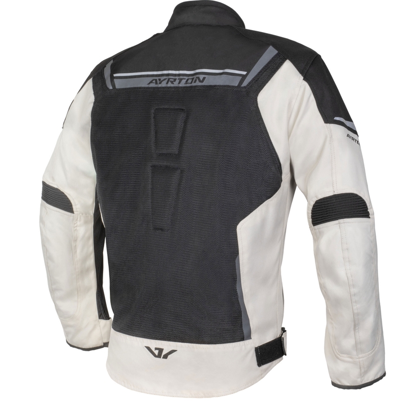 Ayrton Bullet II Flow motorcykeljakke creme-sandgrå-sort
