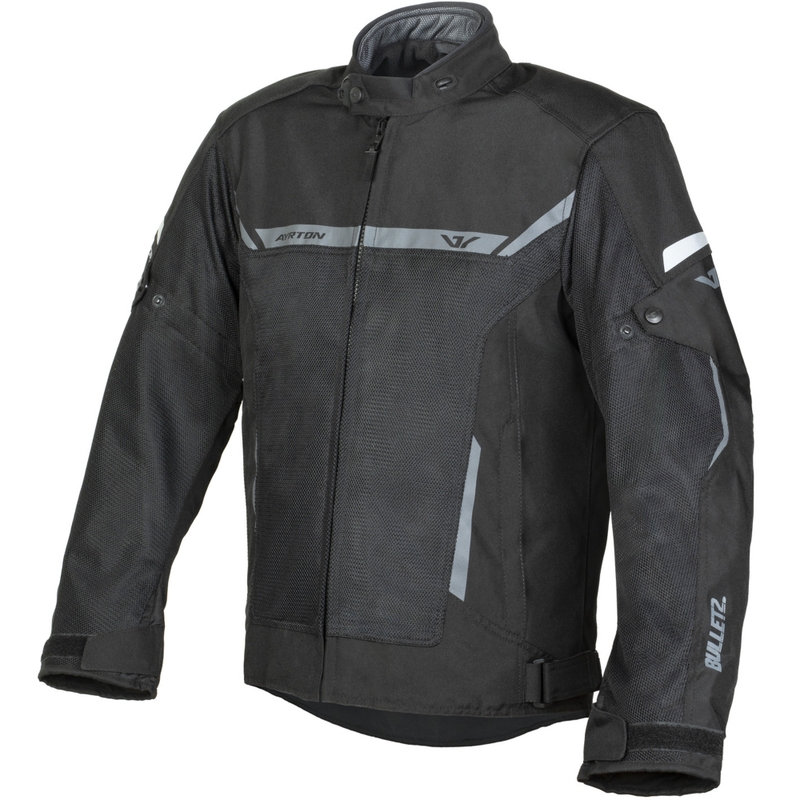 Ayrton Bullet II Flow motorcykeljakke sort-mørkegrå