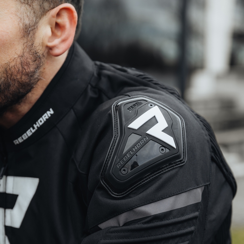 Rebelhorn Vandal motorcykeljakke sort/hvid