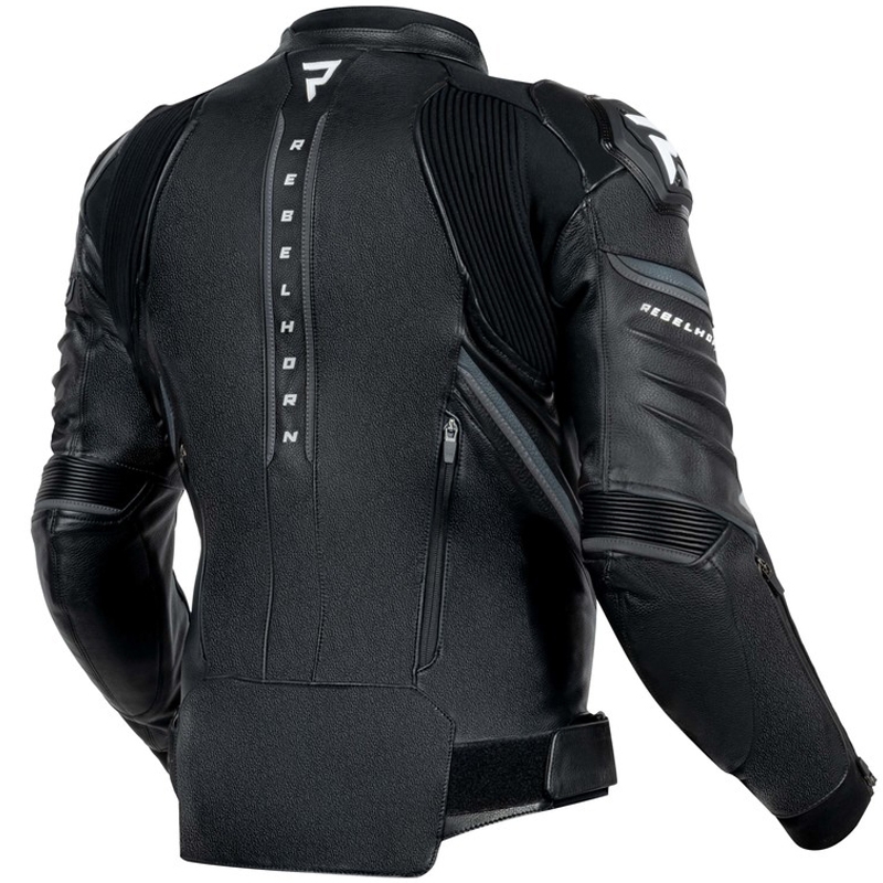 Rebelhorn Veloce læder motorcykeljakke sort/hvid