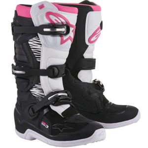 Alpinestars Stella Tech 3 dame motorcykelstøvler sort-hvid-pink